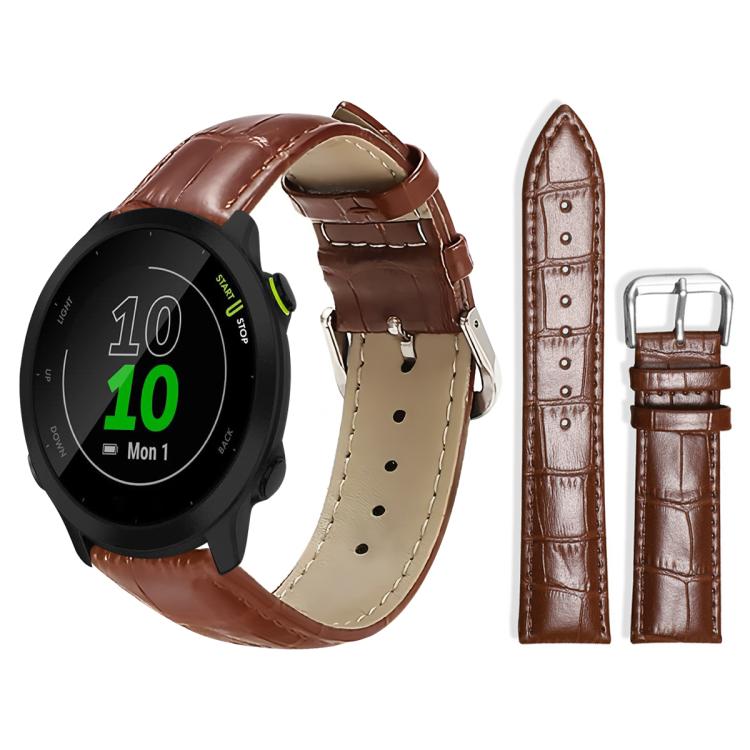 For Garmin Forerunner 45/45S/Swim2 18mm xDfind Bamboo Texture Pin Buckle Leather Watch Band