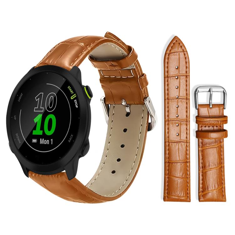 For Garmin Forerunner 45/45S/Swim2 18mm xDfind Bamboo Texture Pin Buckle Leather Watch Band