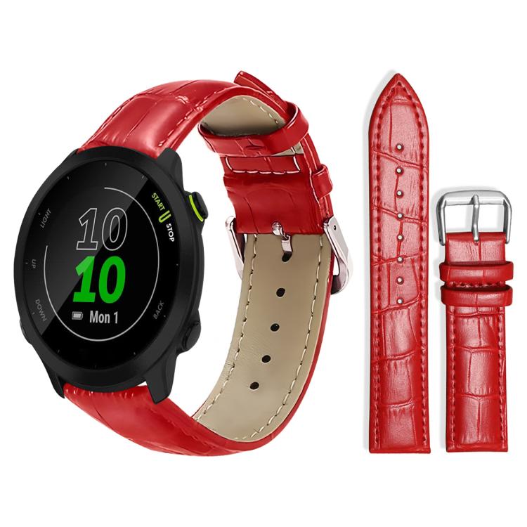For Garmin Forerunner 45/45S/Swim2 18mm xDfind Bamboo Texture Pin Buckle Leather Watch Band