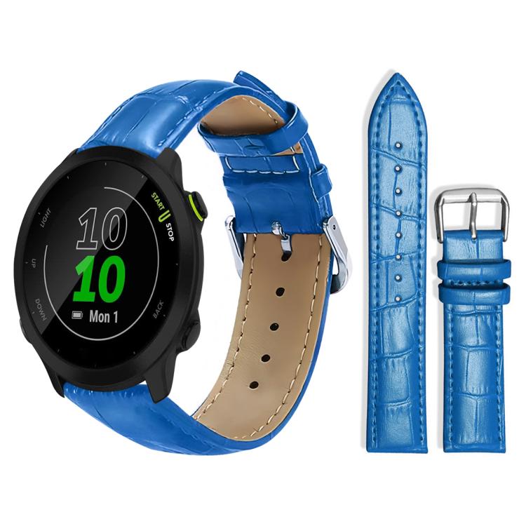 For Garmin Forerunner 45/45S/Swim2 18mm xDfind Bamboo Texture Pin Buckle Leather Watch Band