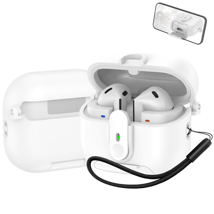 For Samsung Galaxy Buds3 / Buds3 Pro One-piece Holder Wireless Earphones Case with Lanyard