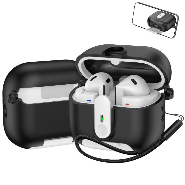 For Samsung Galaxy Buds3 / Buds3 Pro One-piece Holder Wireless Earphones Case with Lanyard