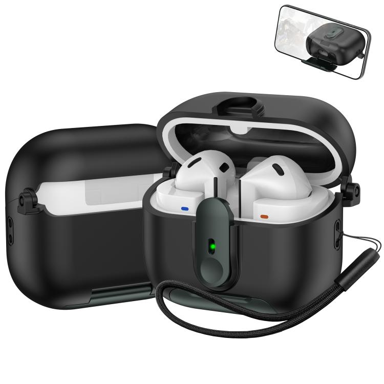 For Samsung Galaxy Buds3 / Buds3 Pro One-piece Holder Wireless Earphones Case with Lanyard