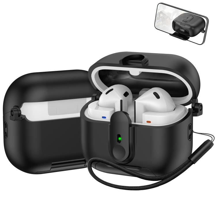 For Samsung Galaxy Buds3 / Buds3 Pro One-piece Holder Wireless Earphones Case with Lanyard