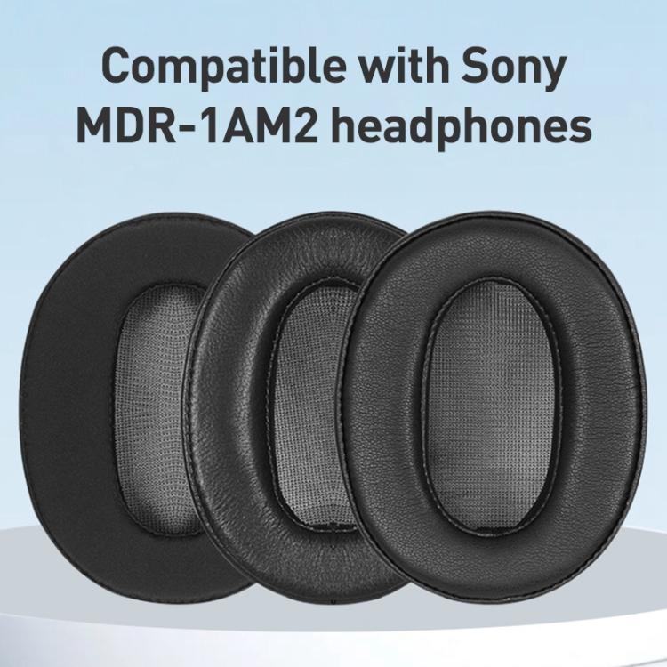 2pcs Lambskin Earphone Replacement Earpads Pads For Sony MDR-1AM2 - Black
