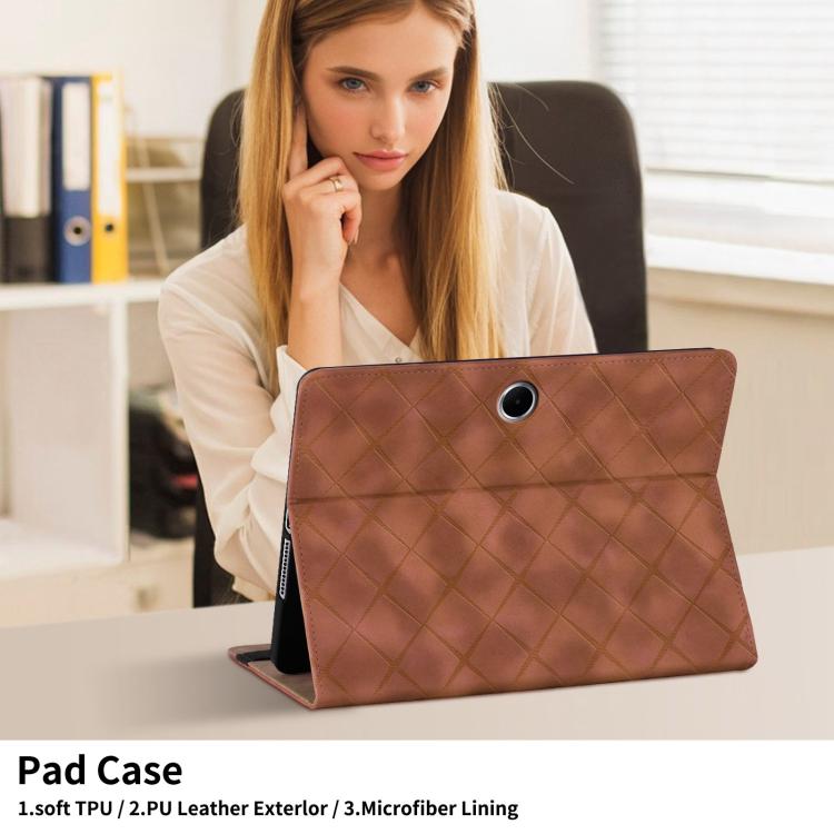 For OPPO Pad SE 11 Rhombus Embossing Leather Tablet Case