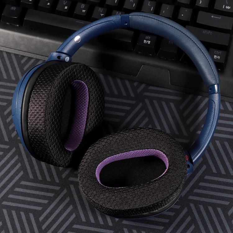 2pcs Breathable Mesh Earphone Replacement Earpads Pads For Sony WH-CH710N / WH-CH720N - Black Purple