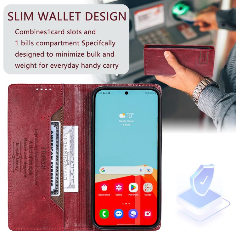 For Samsung Galaxy A17 5G TTUDRCH RFID Retro Texture Magnetic Leather Phone Case