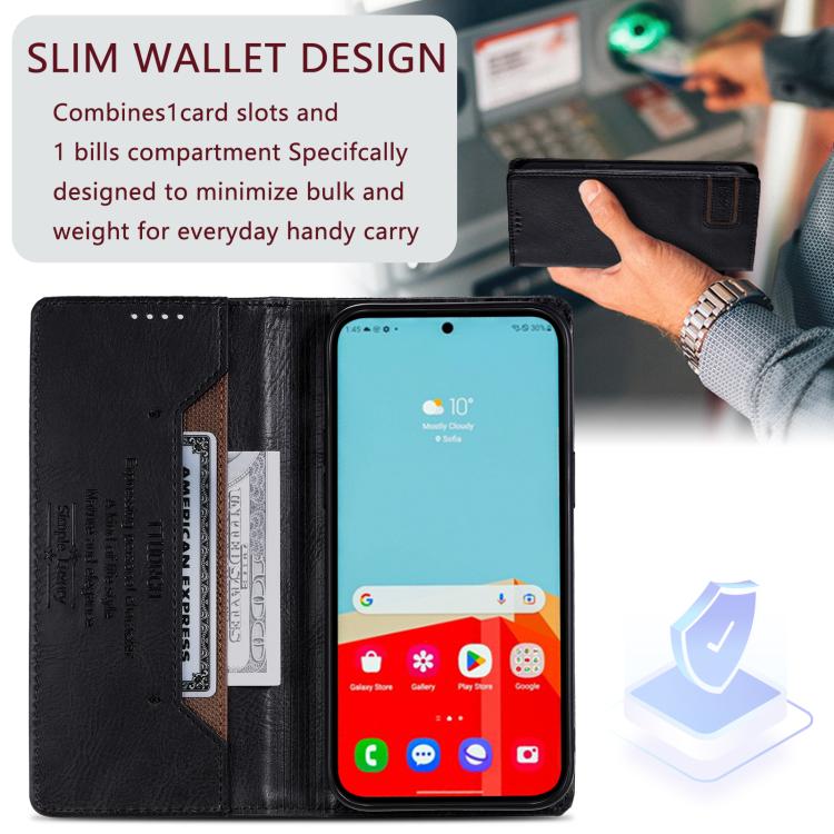 For Samsung Galaxy A17 5G TTUDRCH RFID Retro Texture Magnetic Leather Phone Case