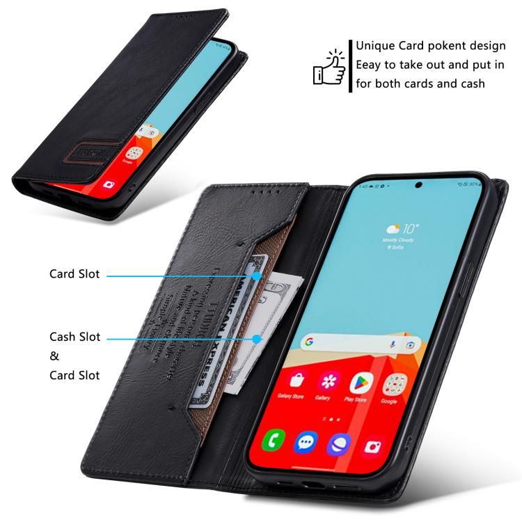 For Samsung Galaxy A17 5G TTUDRCH RFID Retro Texture Magnetic Leather Phone Case
