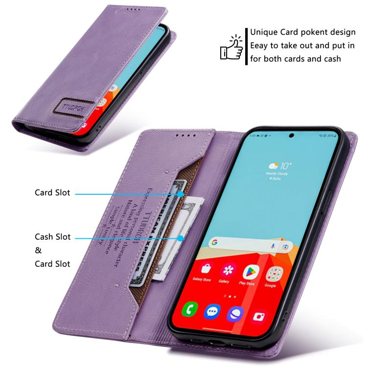 For Samsung Galaxy A17 5G TTUDRCH RFID Retro Texture Magnetic Leather Phone Case
