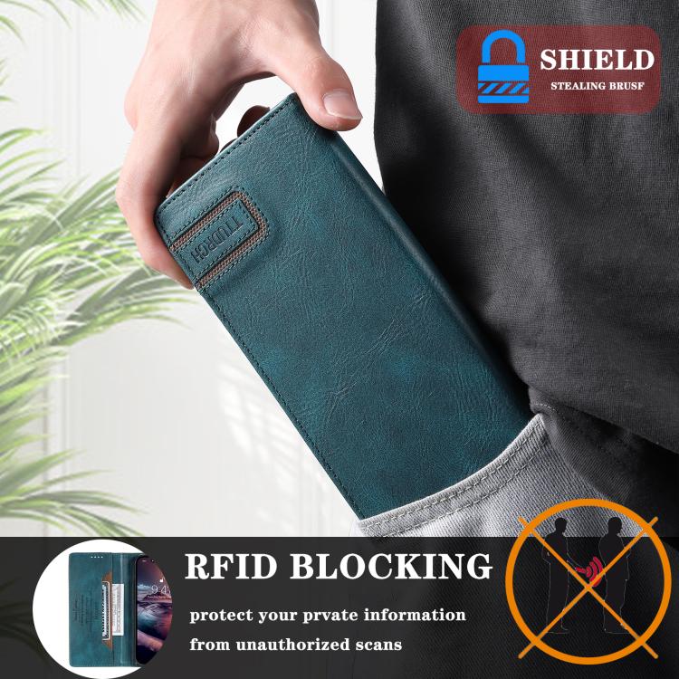 For Samsung Galaxy A57 5G TTUDRCH RFID Retro Texture Magnetic Leather Phone Case