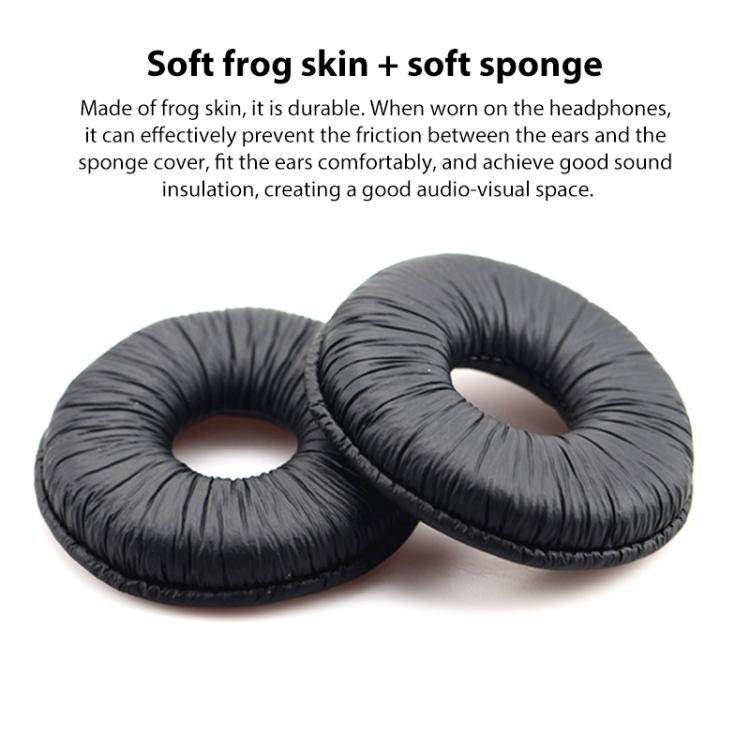 2pcs Insert Replacement Earpads For Panasonic RP-DJ1200 / RP-DJ1205 / RP-DJ1210, Material:Frog Leather - Black