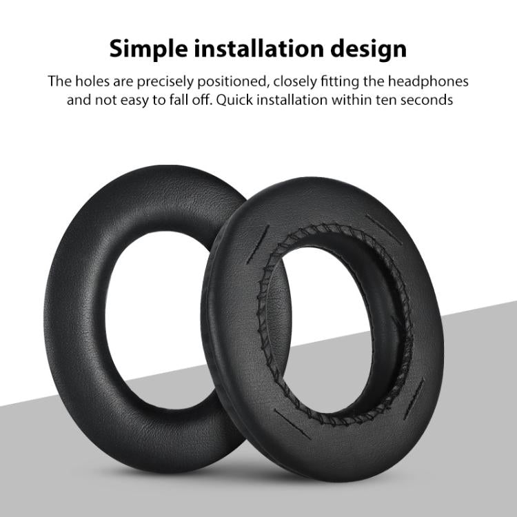 2pcs Insert Protein Leather Replacement Earpads For Panasonic RP-HTX7 / RP-HTX7A / RP-HTX9 / HTX80 - Black