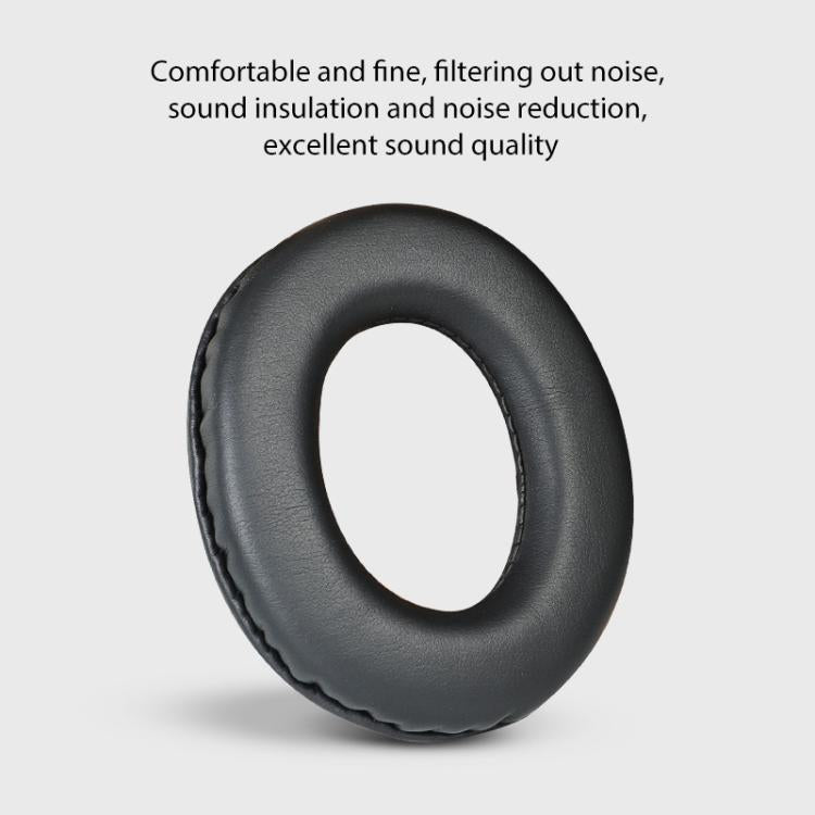 2pcs Insert Protein Leather Replacement Earpads For Panasonic RP-HTX7 / RP-HTX7A / RP-HTX9 / HTX80 - Black