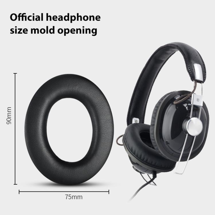 2pcs Insert Protein Leather Replacement Earpads For Panasonic RP-HTX7 / RP-HTX7A / RP-HTX9 / HTX80 - Black