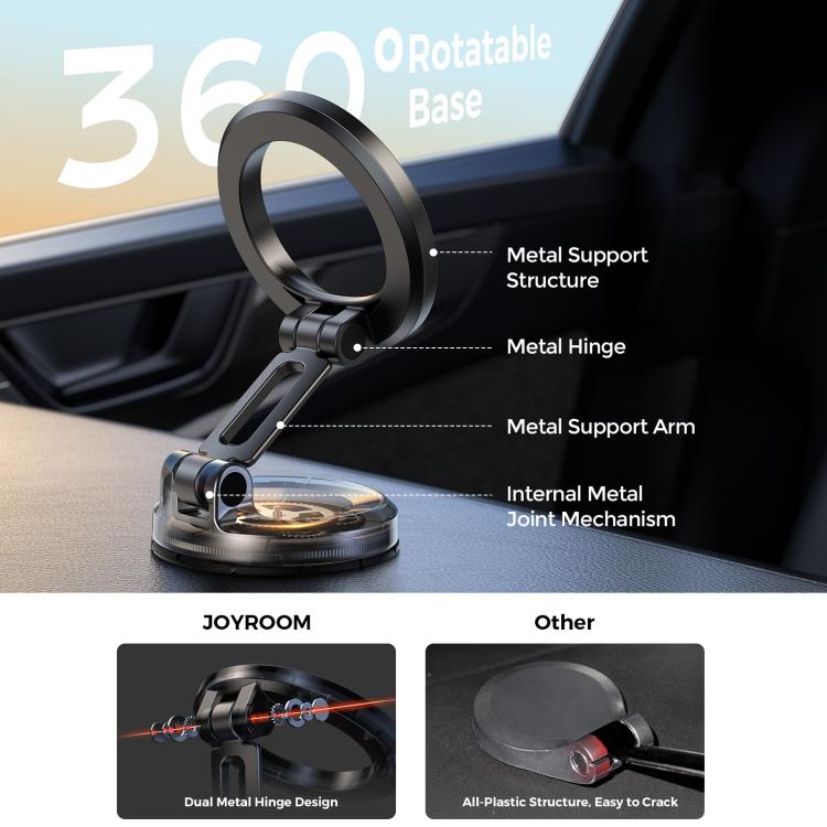 JOYROOM JR-ZS505 Foldable Magsafe Magnetic Car Phone Holder - Black