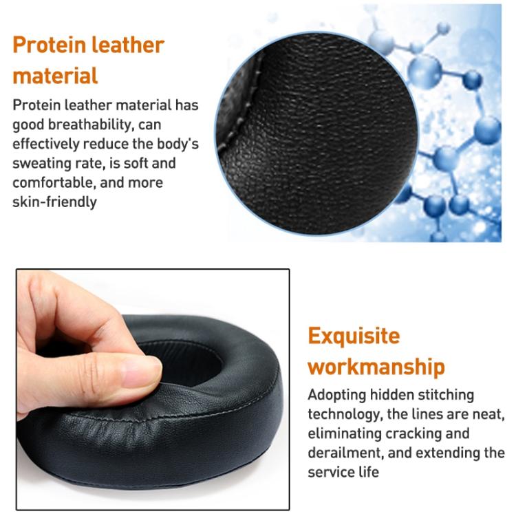 2pcs Protein Leather Earphone Replacement Earpads Pads For Sony MDR-HW700 - Black