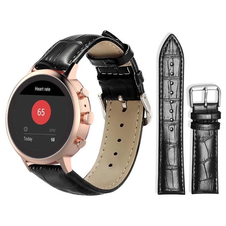 18mm For Fossil Female Sport/Charter HR xDfind Bamboo Texture Pin Buckle Leather Watch Band
