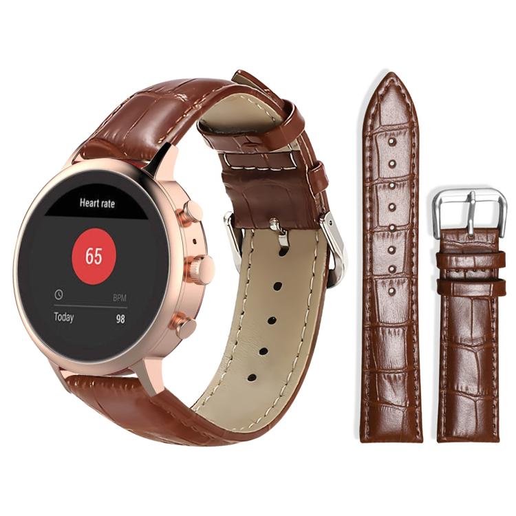 18mm For Fossil Female Sport/Charter HR xDfind Bamboo Texture Pin Buckle Leather Watch Band