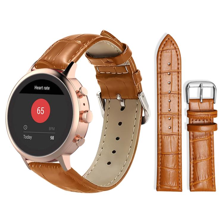 18mm For Fossil Female Sport/Charter HR xDfind Bamboo Texture Pin Buckle Leather Watch Band