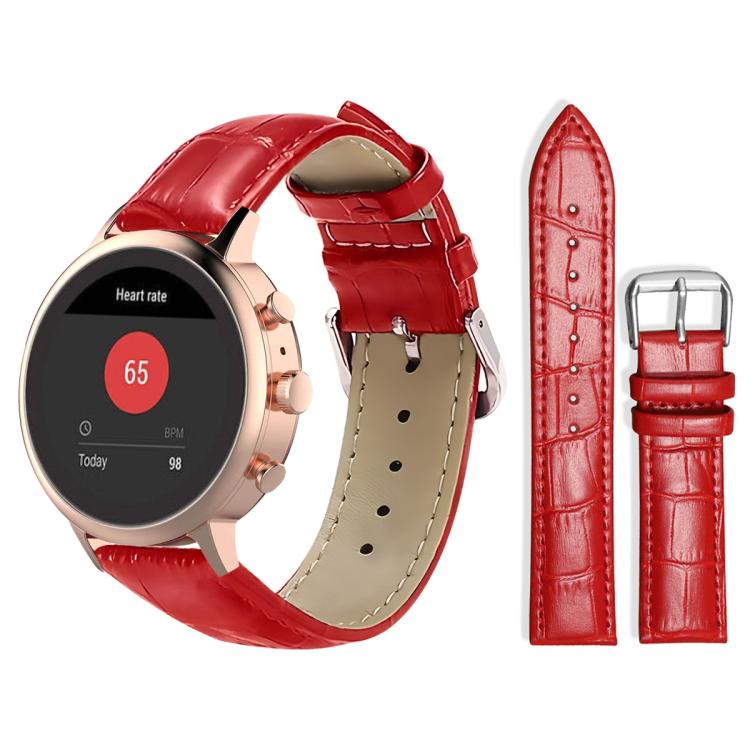 18mm For Fossil Female Sport/Charter HR xDfind Bamboo Texture Pin Buckle Leather Watch Band