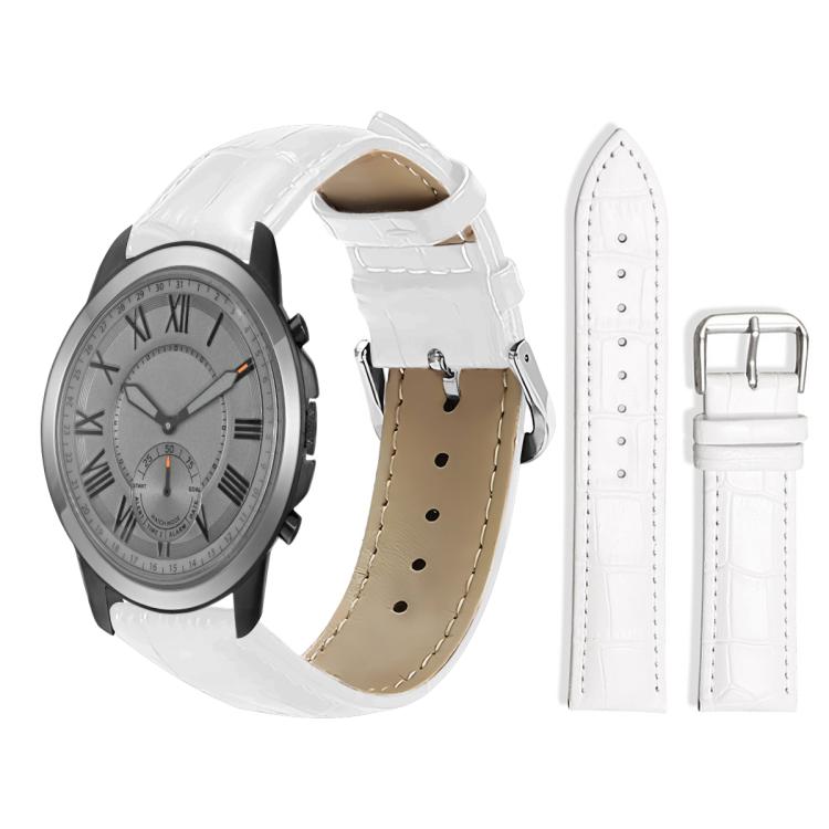 24mm For Fossil Q Machine Hybrid Watch xDfind Bamboo Texture Pin Buckle Leather Watch Band
