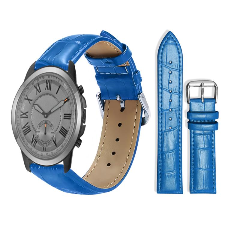 24mm For Fossil Q Machine Hybrid Watch xDfind Bamboo Texture Pin Buckle Leather Watch Band