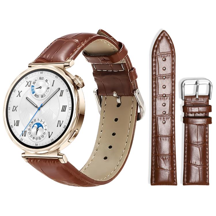 18mm For Huawei GT5/GT4 41mm / OPPO Watch X2 Mini xDfind Bamboo Texture Pin Buckle Leather Watch Band
