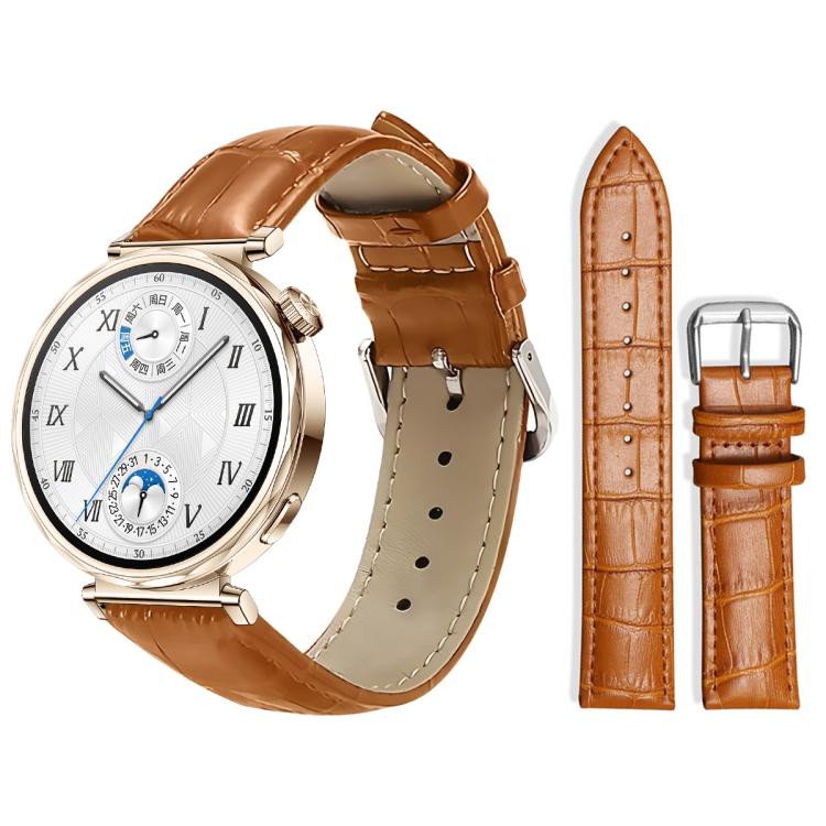 18mm For Huawei GT5/GT4 41mm / OPPO Watch X2 Mini xDfind Bamboo Texture Pin Buckle Leather Watch Band