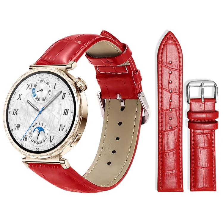 18mm For Huawei GT5/GT4 41mm / OPPO Watch X2 Mini xDfind Bamboo Texture Pin Buckle Leather Watch Band