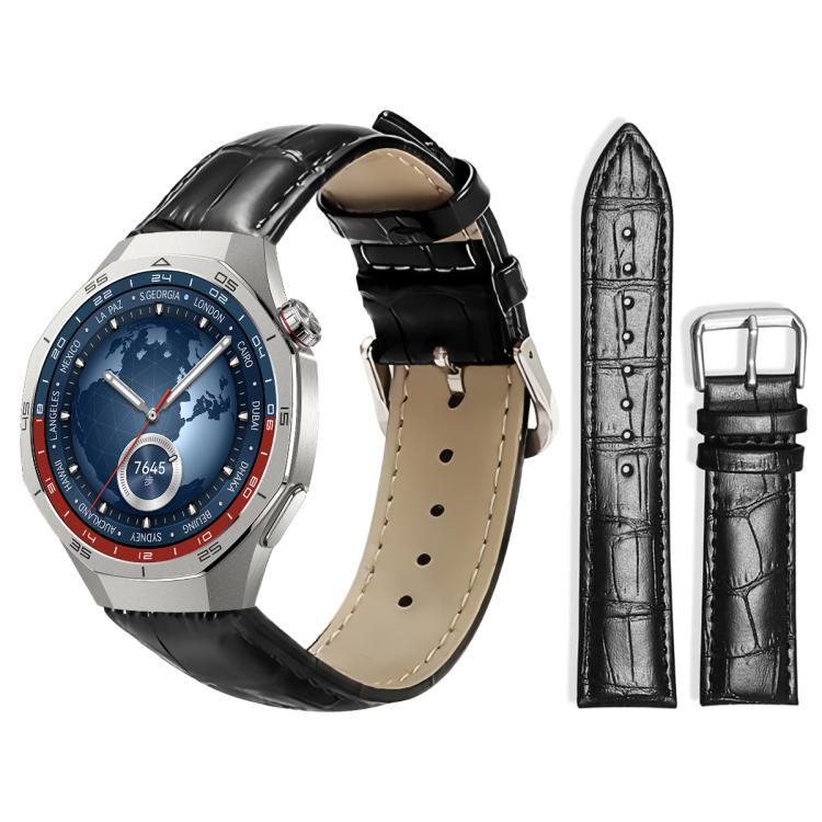 22mm For Huawei Watch GT5/GT5 Pro/4/4 Pro xDfind Bamboo Texture Pin Buckle Leather Watch Band