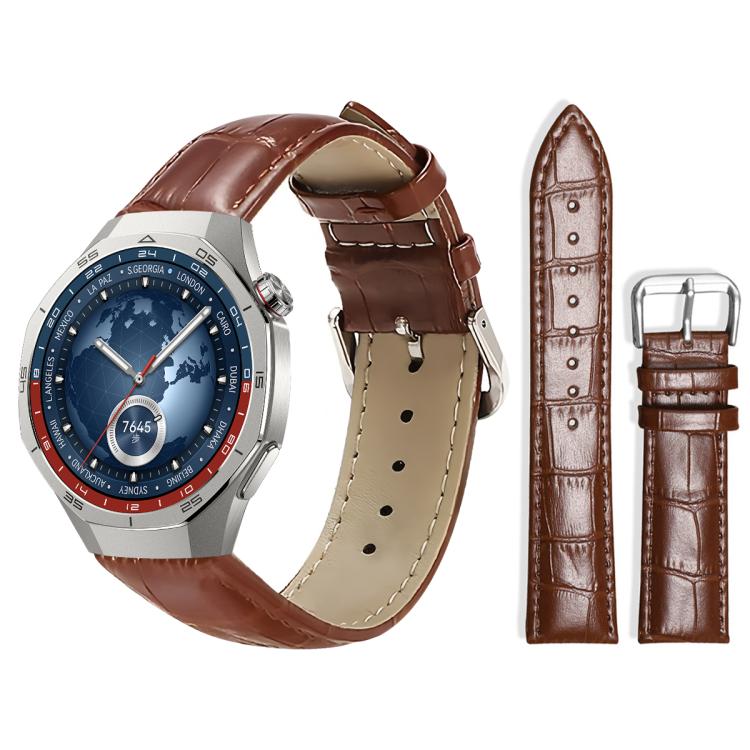 22mm For Huawei Watch GT5/GT5 Pro/4/4 Pro xDfind Bamboo Texture Pin Buckle Leather Watch Band
