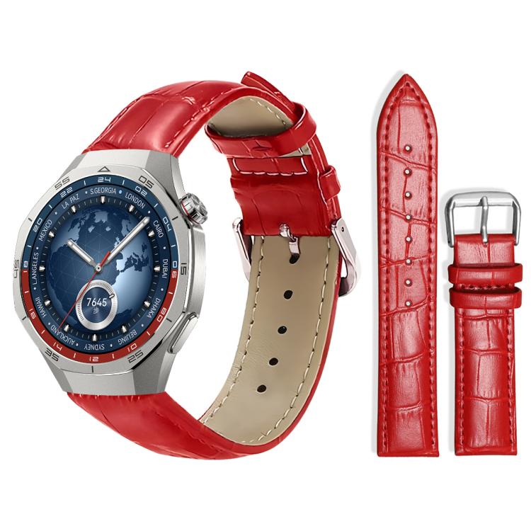 22mm For Huawei Watch GT5/GT5 Pro/4/4 Pro xDfind Bamboo Texture Pin Buckle Leather Watch Band