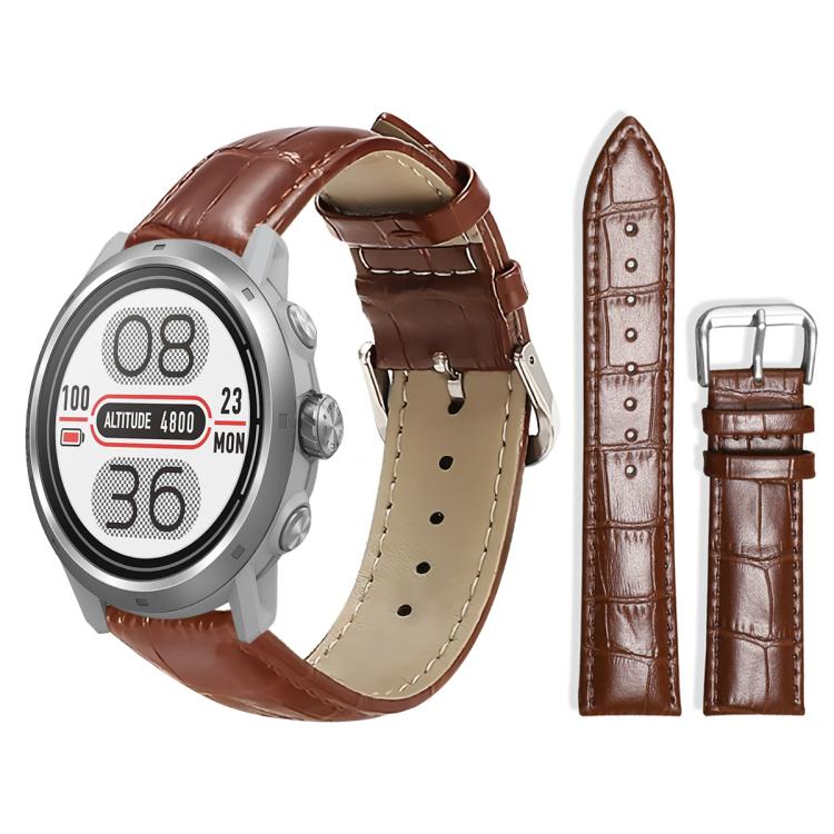 20mm For COROS APEX 2 42mm / PACE 2 xDfind Bamboo Texture Pin Buckle Leather Watch Band