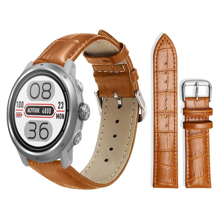 20mm For COROS APEX 2 42mm / PACE 2 xDfind Bamboo Texture Pin Buckle Leather Watch Band