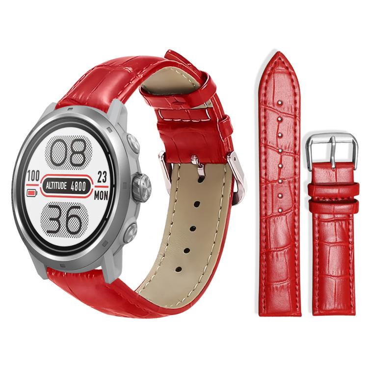 20mm For COROS APEX 2 42mm / PACE 2 xDfind Bamboo Texture Pin Buckle Leather Watch Band