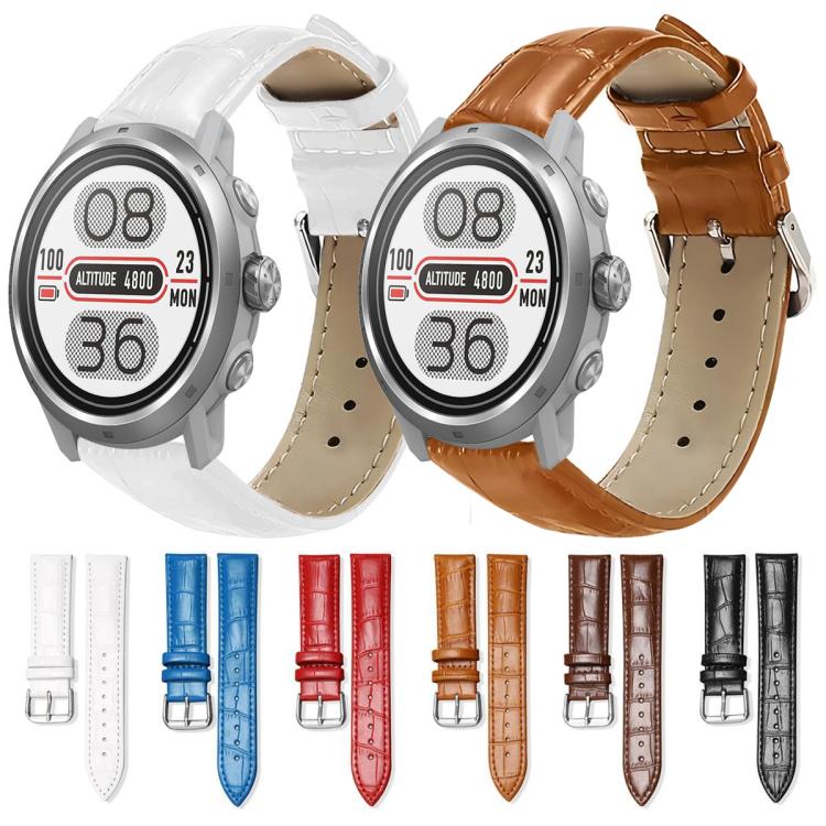20mm For COROS APEX 2 42mm / PACE 2 xDfind Bamboo Texture Pin Buckle Leather Watch Band