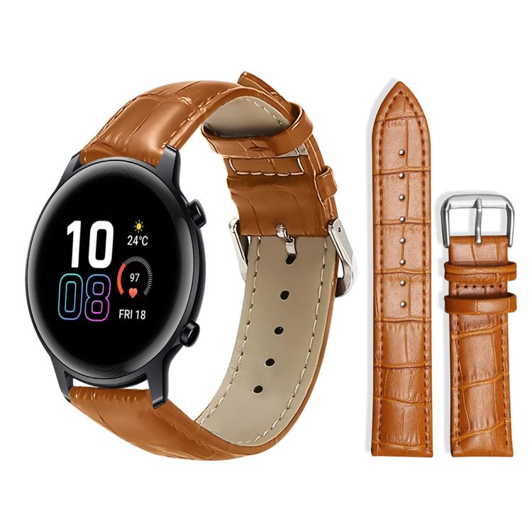 20mm For Honor Watch ES / Magic Watch2 42mm xDfind Bamboo Texture Pin Buckle Leather Watch Band