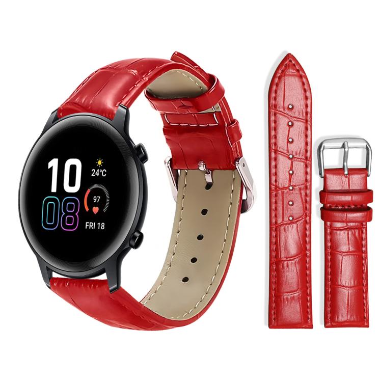 20mm For Honor Watch ES / Magic Watch2 42mm xDfind Bamboo Texture Pin Buckle Leather Watch Band
