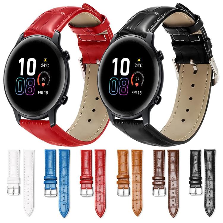 20mm For Honor Watch ES / Magic Watch2 42mm xDfind Bamboo Texture Pin Buckle Leather Watch Band