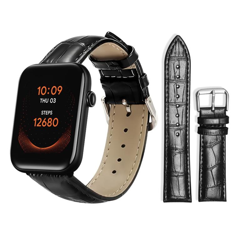 20mm For Ticwatch GTH / E3 / E / 2 xDfind Bamboo Texture Pin Buckle Leather Watch Band