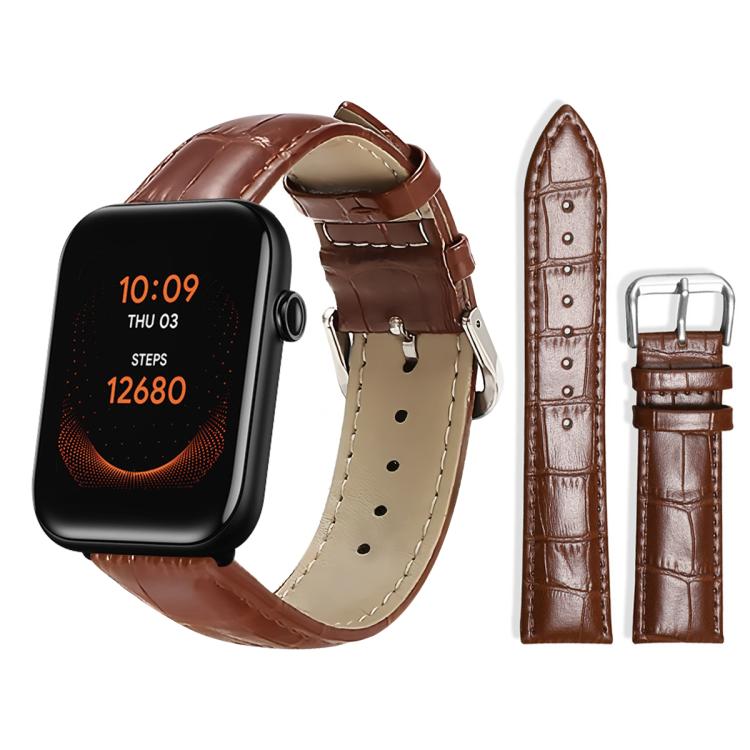 20mm For Ticwatch GTH / E3 / E / 2 xDfind Bamboo Texture Pin Buckle Leather Watch Band