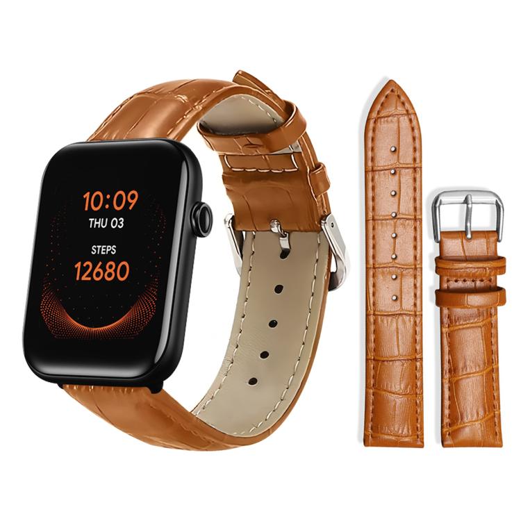 20mm For Ticwatch GTH / E3 / E / 2 xDfind Bamboo Texture Pin Buckle Leather Watch Band