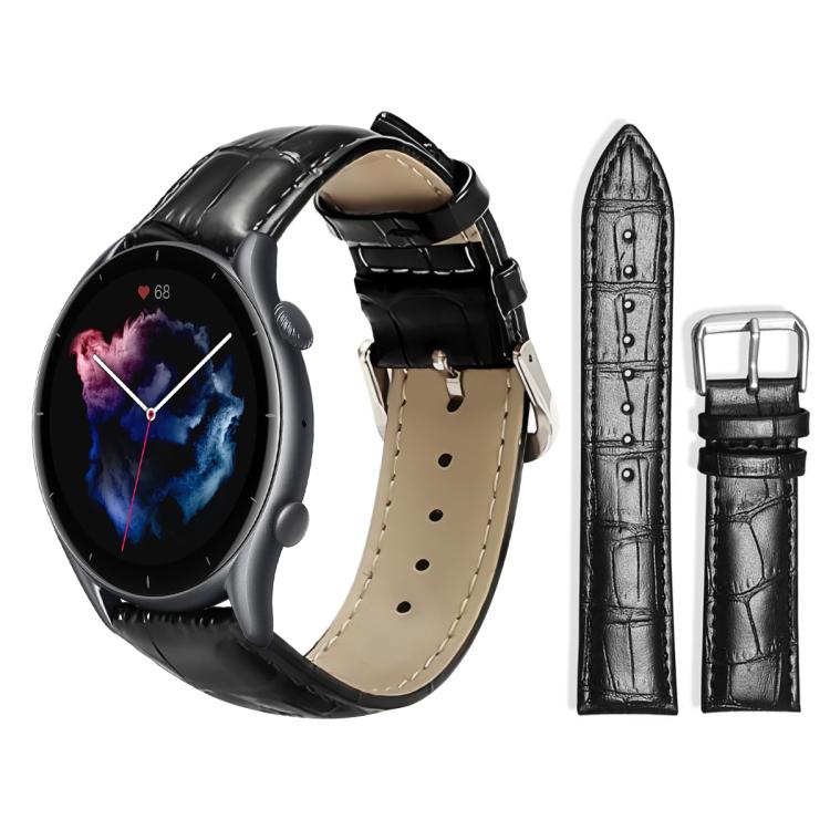 22mm For Amazfit GTR 4/3/3 Pro/Bip6/Bip5 xDfind Bamboo Texture Pin Buckle Leather Watch Band