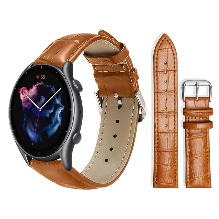 22mm For Amazfit GTR 4/3/3 Pro/Bip6/Bip5 xDfind Bamboo Texture Pin Buckle Leather Watch Band