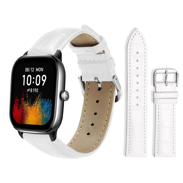 20mm For Amazfit GTS4 mini/GTS3/2/2E xDfind Bamboo Texture Pin Buckle Leather Watch Band