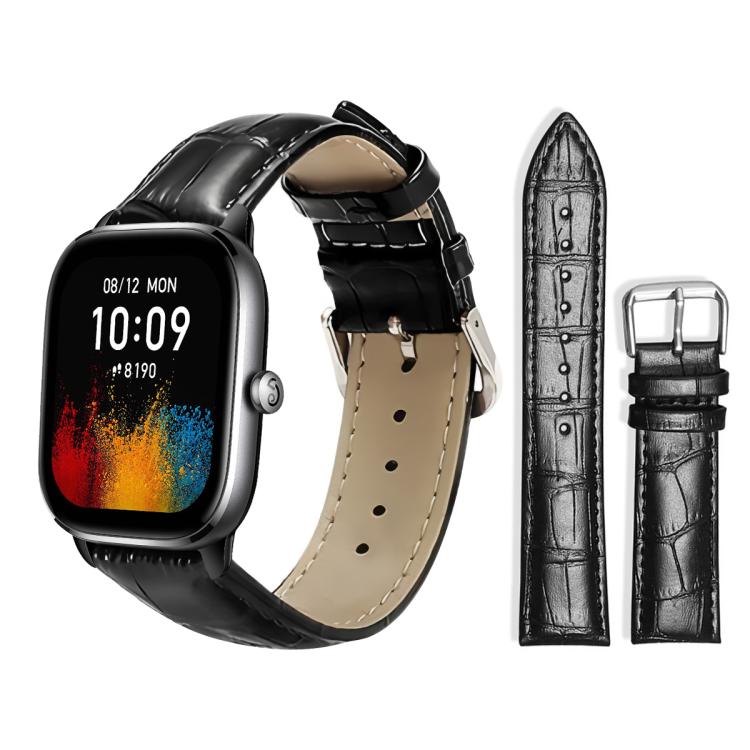 20mm For Amazfit GTS4 mini/GTS3/2/2E xDfind Bamboo Texture Pin Buckle Leather Watch Band