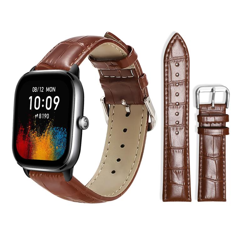 20mm For Amazfit GTS4 mini/GTS3/2/2E xDfind Bamboo Texture Pin Buckle Leather Watch Band