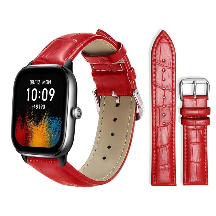 20mm For Amazfit GTS4 mini/GTS3/2/2E xDfind Bamboo Texture Pin Buckle Leather Watch Band